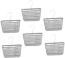 Cabilock 6pcs Rotatable Plastic Hanging Baskets with Hooks Gray Wall Storage Organizers for Kitchen Bathroom Office Multi Purpose Wall Mounted Storage for Eggs Vegetables Cosmetics Snacks