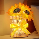Sunflower Flower Table Lamp Gifts: Mothers Day Birthday Gifts for Women Mom Grandma Sister, Rechargeable Battery Powered Cordless Touch Small Crystal Night Light, Kitchen Bedroom Office Decor