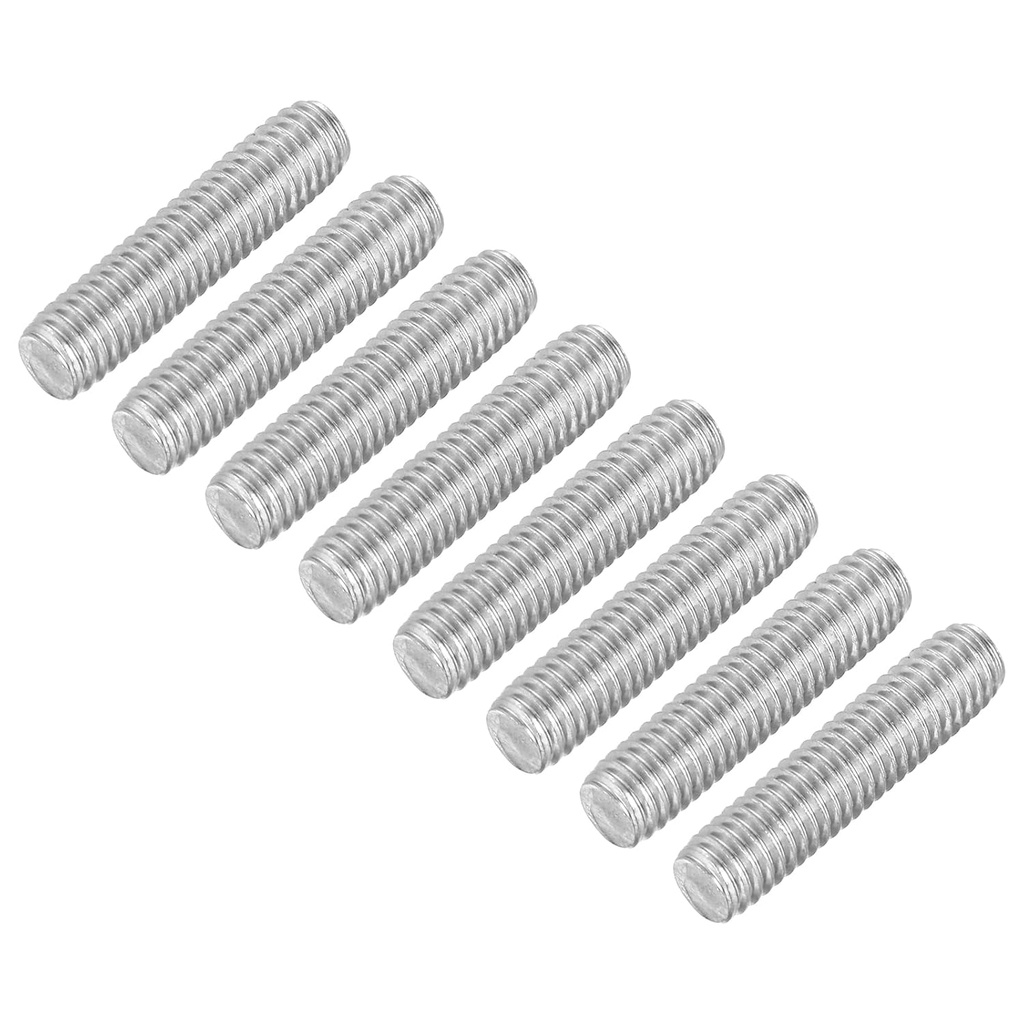 uxcell 8Pcs Fully Threaded Rod, M6 x 25mm 304 Stainless Steel Right Hand Thread Bar Studs M6-1 Thread Pitch for Furniture Machinery Assembly