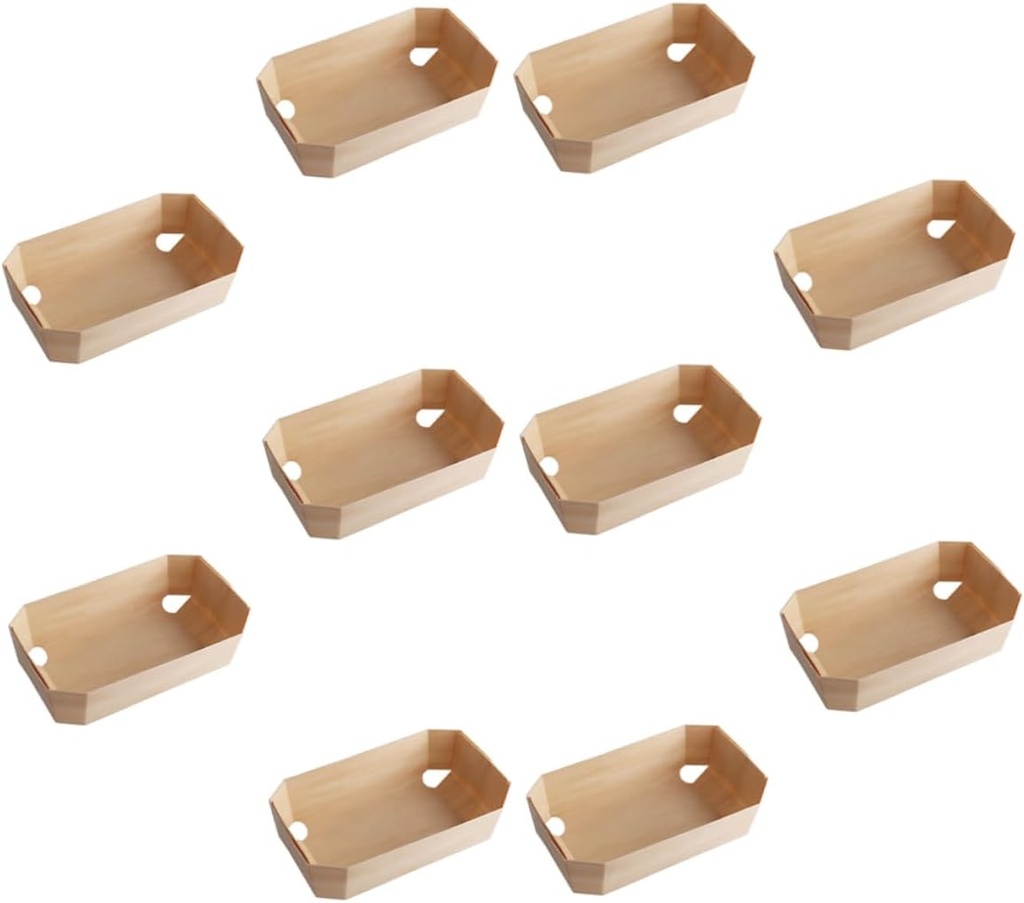 1Set Wooden Baking Boxes Versatile Bread Loaf Wrapping Containers for Storing Cookies and Desserts Log Color