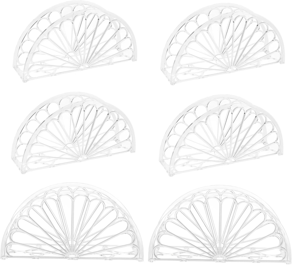 HEALLILY Half Circle Napkin Holder 6-Piece Set Modern Napkin Stand for Kitchen and Dining Stylish Table Decor