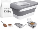 13 Lbs Dog Food Container, Collapsible Dog Food Storage Container with Airtight Lid, Cat Food Storage container Dry Food for Pets, Rice, Cereal, Silicone Pet Bowl and Dog Food Scoop