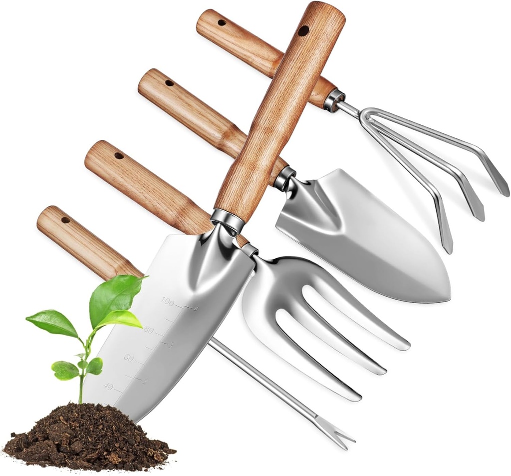 1set Garden Tool Set Stainless Steel Gardening Hand Tools Ergonomic Handles Shovels for Digging Planting and Pruning for Men and Women Gardeners