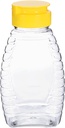 HARFINGTON 2pcs Plastic Honey Bottles 6oz 180ml Squeeze Honey Jars Bottle Leakproof Honey Dispenser Refillable Honey Containers with Flip Lid for Storing and Dispensing Sauce Syrup