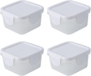 Kichvoe 4Pcs Mini Food Storage Containers with Lids - Leakproof Small Plastic Condiment Boxes for Meal Prep Travel Home & Camping 1.96X1.96X1.57 Inch
