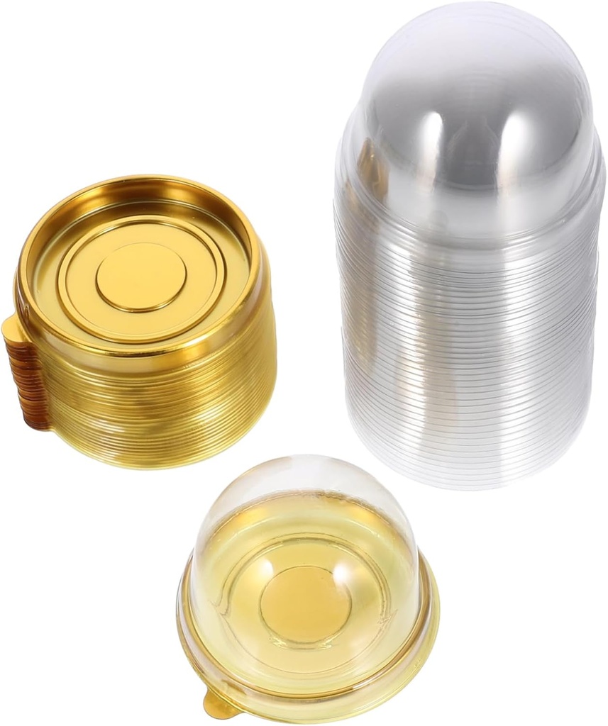 Ciieeo Moon Cake Boxes 50pcs Mini Cake Containers Baked Goods Holder Wedding Favor Packaging Cupcake Container Box