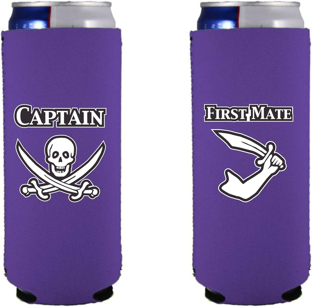 Captain and First Mate Slim Can Coolie Set (Purple)