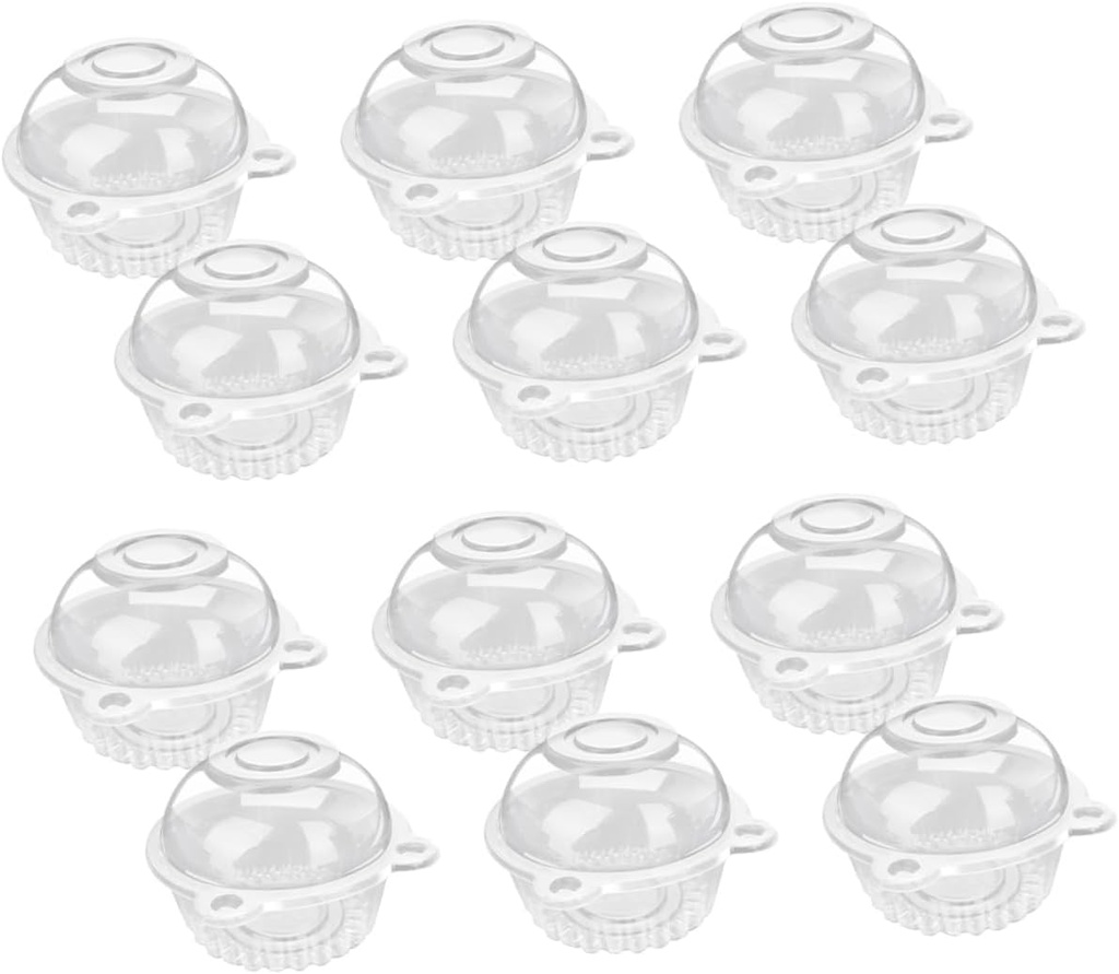Cabilock 100pcs Clear Cupcake Containers with Dome Lid Disposable Muffin and Dessert Holders for Birthday Wedding and Party Treats Individual Packaging for Cakes Donuts and Pastries