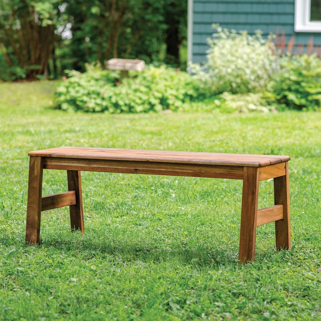 Guidecraft Acadia Kids Outdoor Bench - Acacia Wood Garden Bench for Kids, 36” Long w/ 14" Seat Height | Montessori Furniture for Backyard, Garden, Porch, Patio and Outdoor Classroom