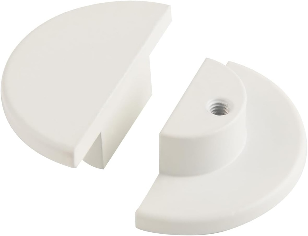 6 Pack White Drawer Knob Modern Handles Half Moon Single Hole Cabinet Pulls Closet Door Finger Pulls Semi Circle Children's Room Furniture Knobs