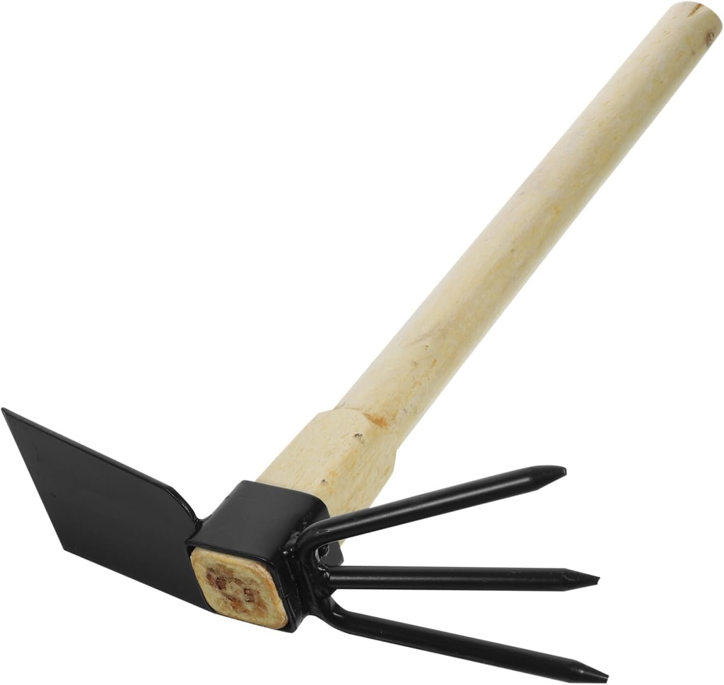 Sturdy Wooden Handle Garden Hoe and Rake Dual Purpose Digging Tool Lightweight for Weeding and Outdoor Gardening Tasks