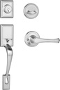 Dynasty Hardware RID-VAI-100-US15 Ridgecrest Front Door Handleset, Satin Nickel with Vail Lever
