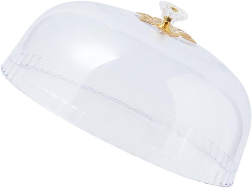 1Pc Transparent Plastic Dessert Cover Lid for Cake and Snacks Wear-resistant Food Protective Dome Practical Serving Dish Cover for Home and Parties