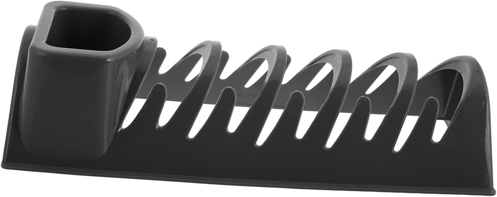 Countertop Dish Drying Rack Utensil Holder Dark Grey Kitchen Organizer for Plates Bowls and Chopsticks Easy Installation for Efficient Space Saving