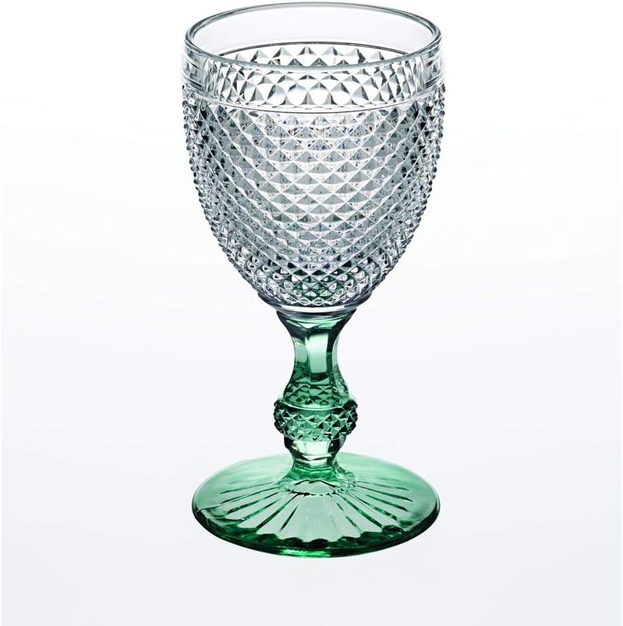 Vista Alegre Bicos Bicolor All Purpose Goblet with Mint Green Stem.,