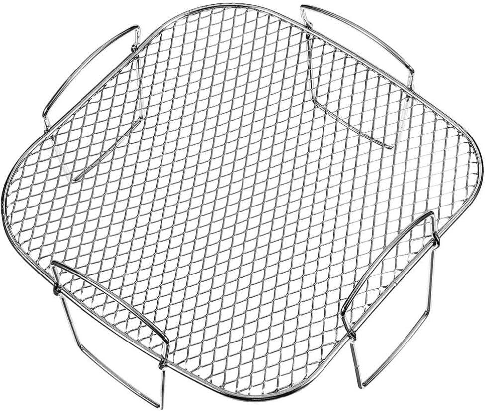 Kichvoe Stainless Steel Air Fryer Rack for Home Cooking Stackable Dehydrator Stand for Fruits and Meats Air Fryer Accessory for Roasting and Baking and Easy to Clean