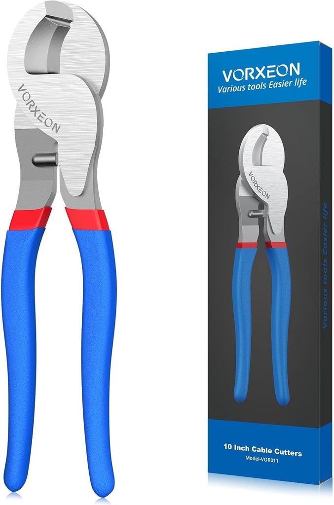 Cable Cutters 10 Inch Heavy Duty Wire Cutter High Leverage Cutter Tool Big Wire Cutters, Electrical cable cutters For Aluminum, Copper, Communications and Ethernet Cable