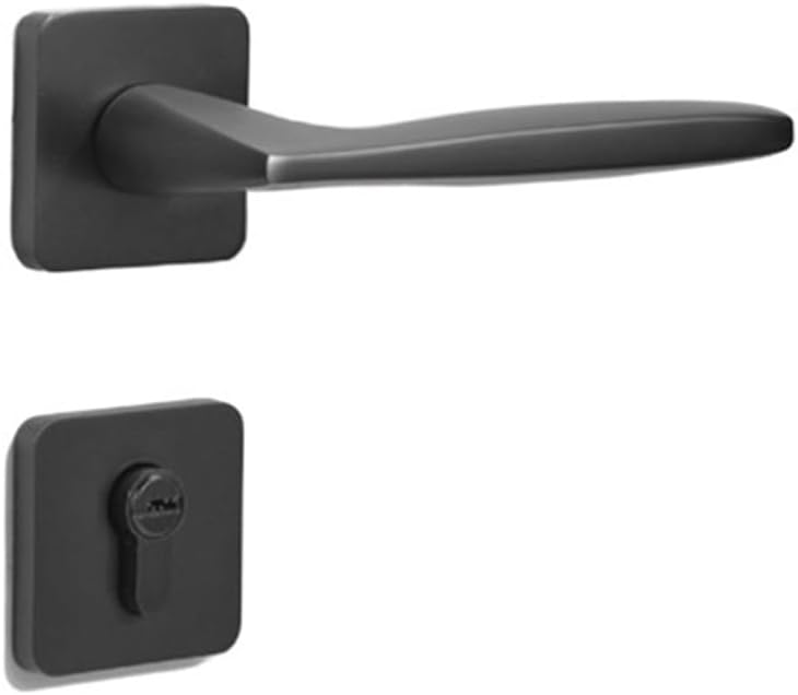 Pearl Gray Indoor Bedroom Lock Household Wooden Door Lock Magnetic Silent Split Door Lock(F78 A333 Black Nickel Single Lock)