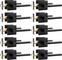 Probrico Square Black Passage Door Handle Interior Heavy Duty Keyless Door Lever Lock for Hallway Closet Slim Door Knobs Lockset, 10 Pack