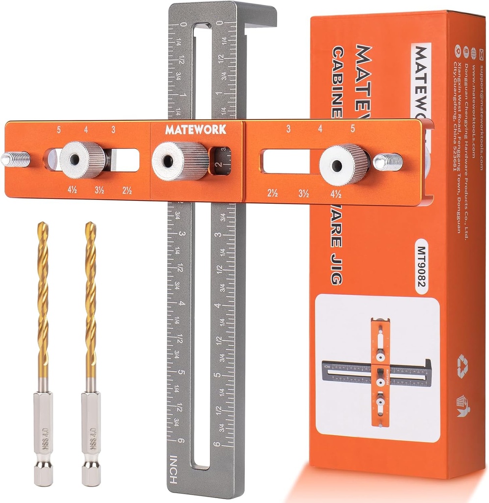 Cabinet Hardware Jig, Cabinet Handle Template, Cabinet Installation Tools With Adjustable Knob,Punch Locator Precision Woodworking Drill Guide For Drawer, Cupboard, Door, File Shelves