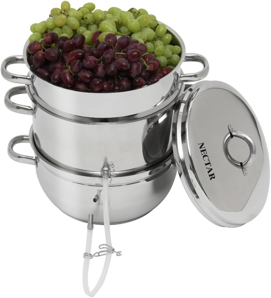 Kitchen Crop Multi-Use Steam Juicer & Roaster Set - Induction Friendly, Stainless Steel Lid, 8 Quart Capacity