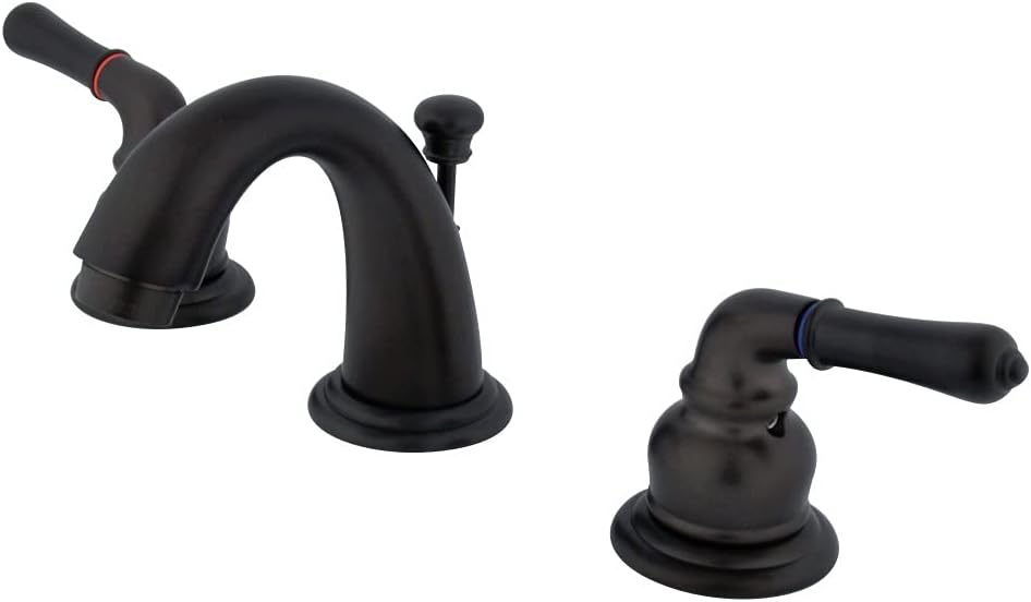 Kingston Brass KB915 Magellan II Mini Widespread Lavatory Faucet with Brass Pop-Up, Oil Rubbed Bronze