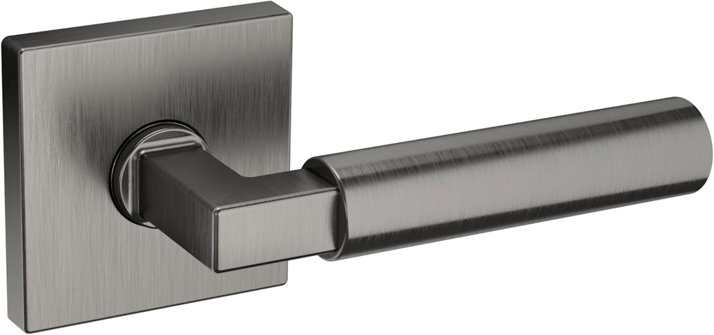 Baldwin L029.Pass L029 Gramercy Passage Door Lever Set with R017 Rose from The Estate Collection - Lifetime Graphite Nickel