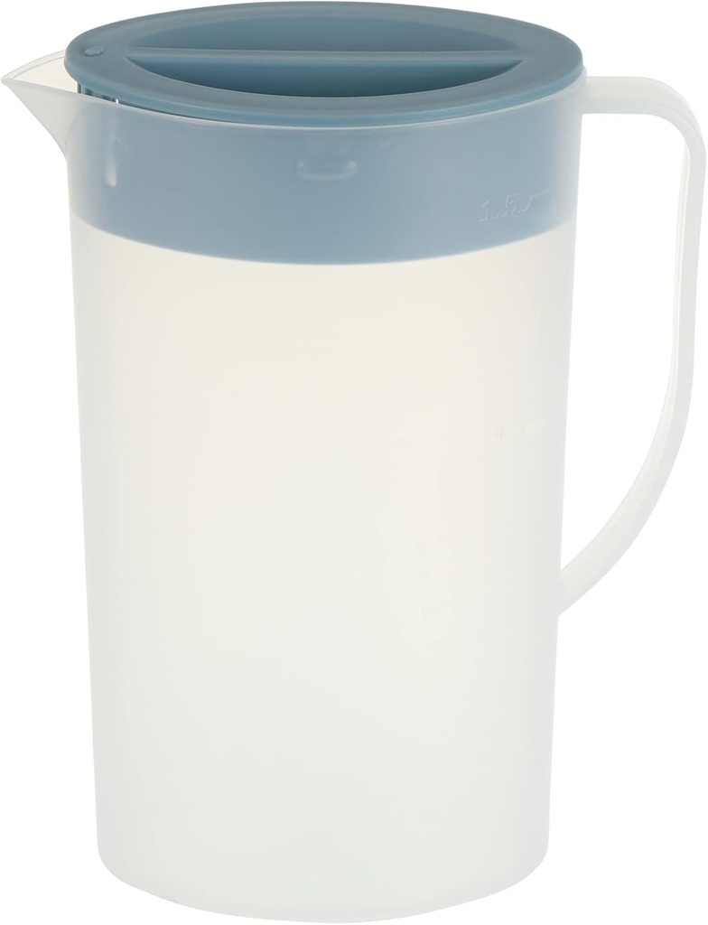 Cabilock Cold Water Carafe Blue Plastic Water Pitcher with Lid Juice Beverage Ice Tea Carafe Large Capacity Water Dispenser Bottle with Handle Size S
