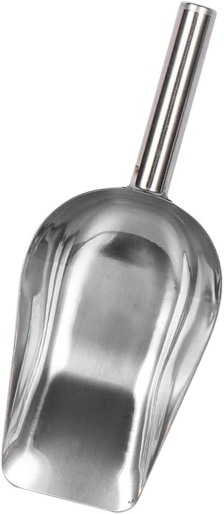 Portable Stainless Steel Ice Cube Shovel Multi-functional Food Scoop for Ice Candy Pet Food Nuts and More for Kitchen Bar and Restaurant Use