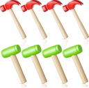 Deekin Toy Hammer Simulation Small Wooden Plastic Maintenance Tools Hammers Educational Toys for Teens Girls Boys School Birthday Games Party Supplies(8 Pcs,2 Style Toy Hammer)