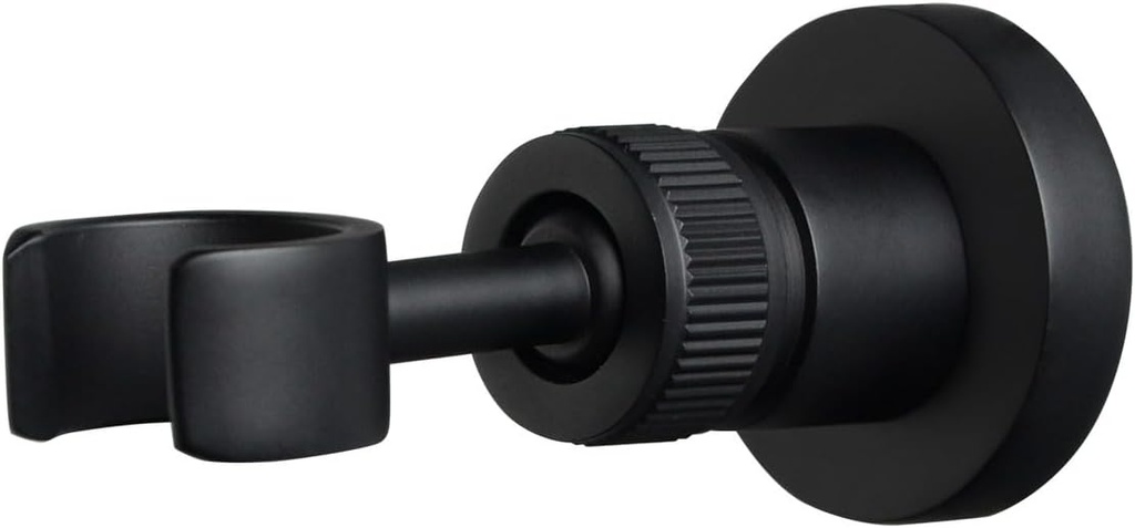 PHASAT Handheld Shower Head Holder Adjustable Solid Brass Handheld Shower Head Bracket Holder Wall Mount,Shower Wand Holder Matte Black,A13023B