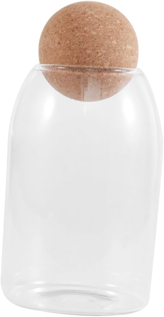 Amosfun Heatproof Storage Jar 800ml High Boron Glass Container Airtight Seal for Kitchen Tea and Grain for Home Organization