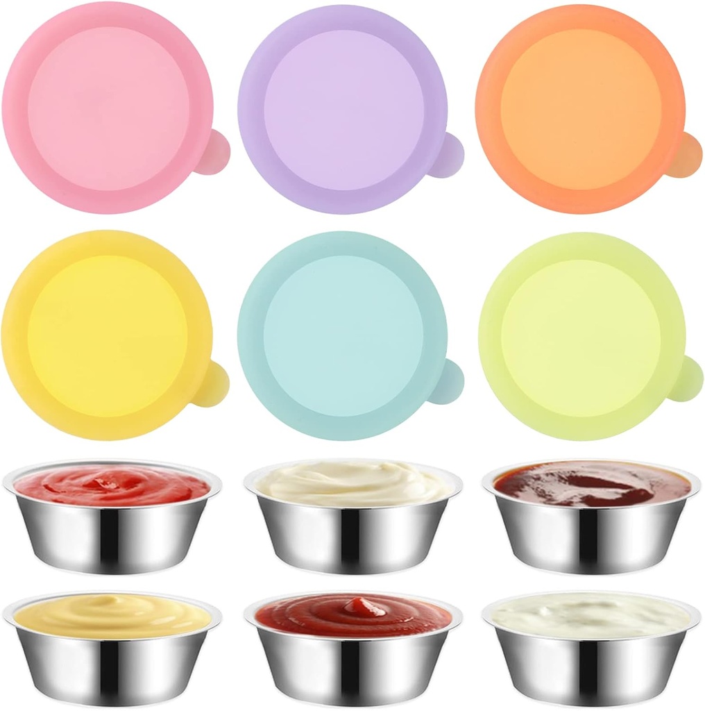 DaKuan Salad Dressing Container To Go, Stainless Steel Condiment Container with Lids, Reusable Small Container Great for Lunch Boxes and Storing Sauces