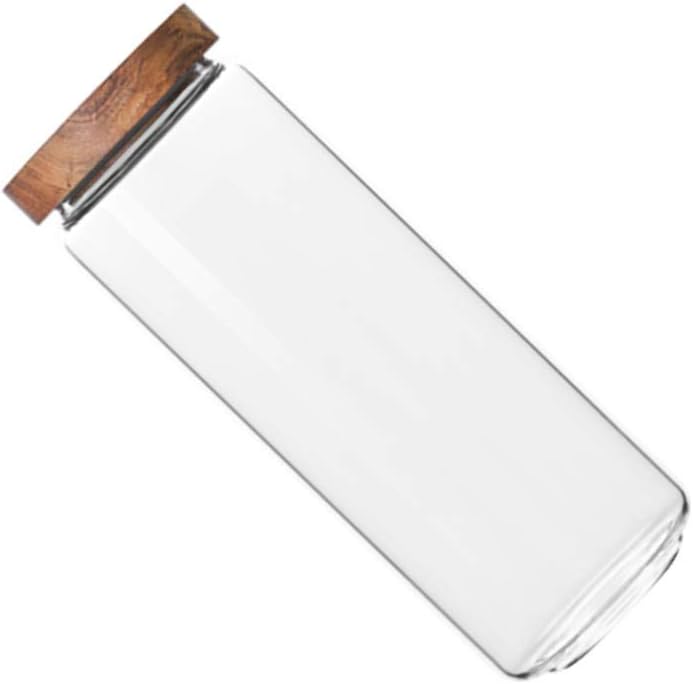 Cabilock 1pc High Borosilicate Glass Grain Container Lid Sealed Jar for Food Storage for Tea Sugar and Cereal Organization