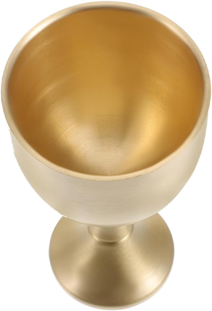Authentic Brass Shot Glass Gothic Chalice Tea Goblet for Religious Communion