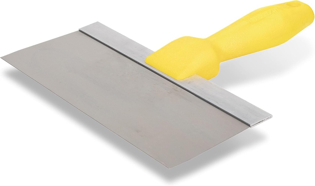 WAL-BOARD TOOLS Yellow Plastic Handle Drywall Taping Knife, 10 Inch Stainless Steel Blade, Made in The USA, 021-040