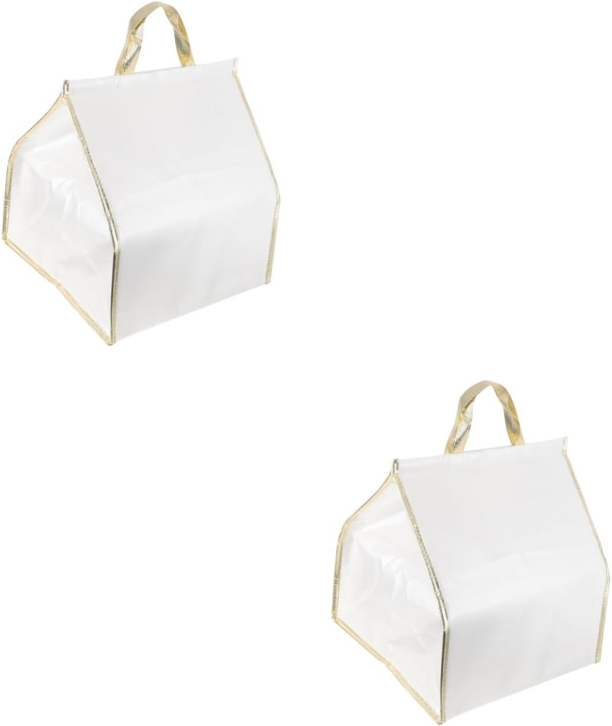 TOYANDONA 2pcs Large Insulated Food Bag Cooler Carrier for Groceries Cakes and Versatile Handheld Storage for Shopping Camping and Office Use