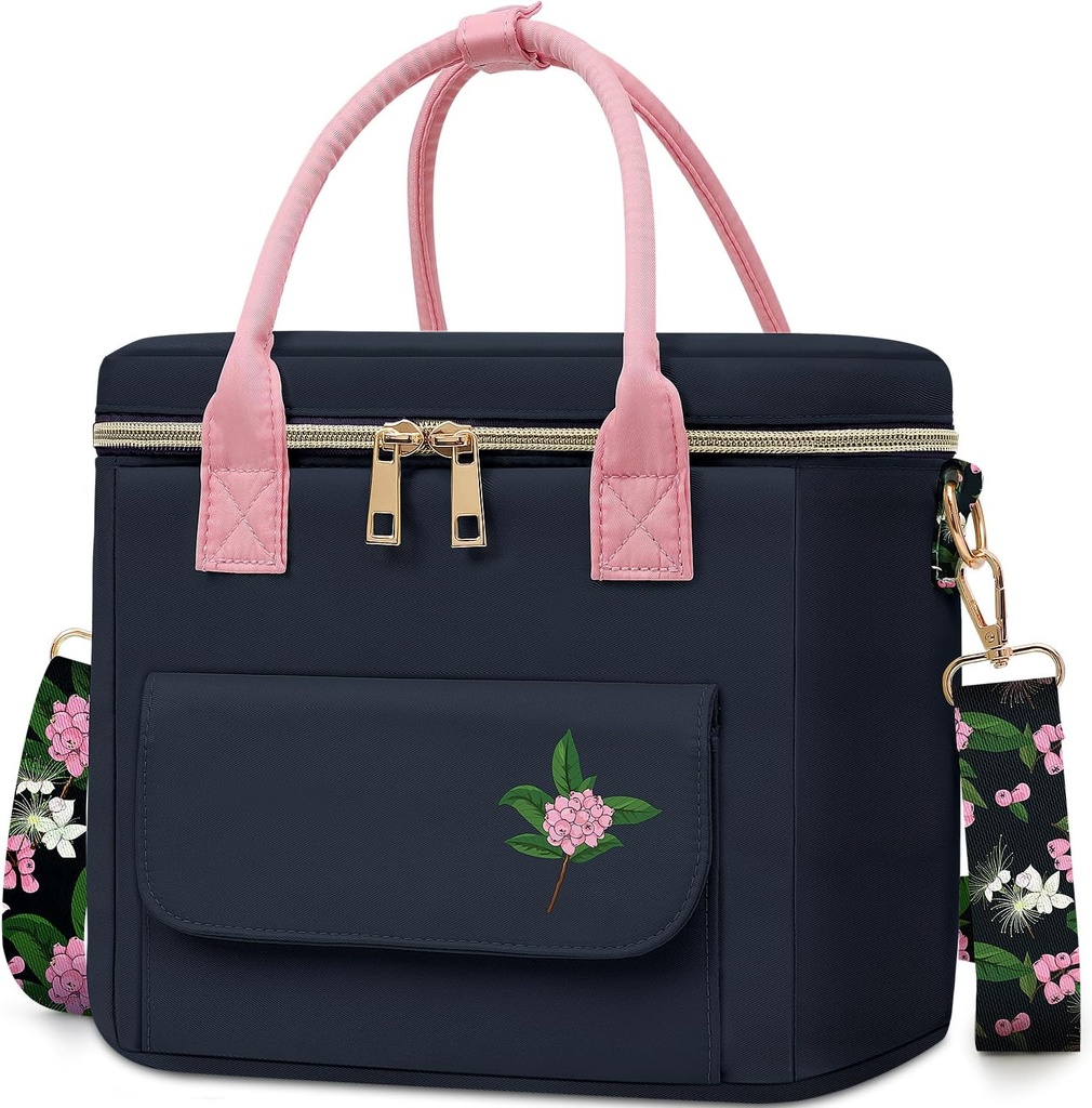 Lunch Box for Girls Women - Insulated Leakproof Waterproof Lunch Bag Cooler with Multi Pockets Removable Strap for Work Picnic - Back to School Christmas Birthday Gifts