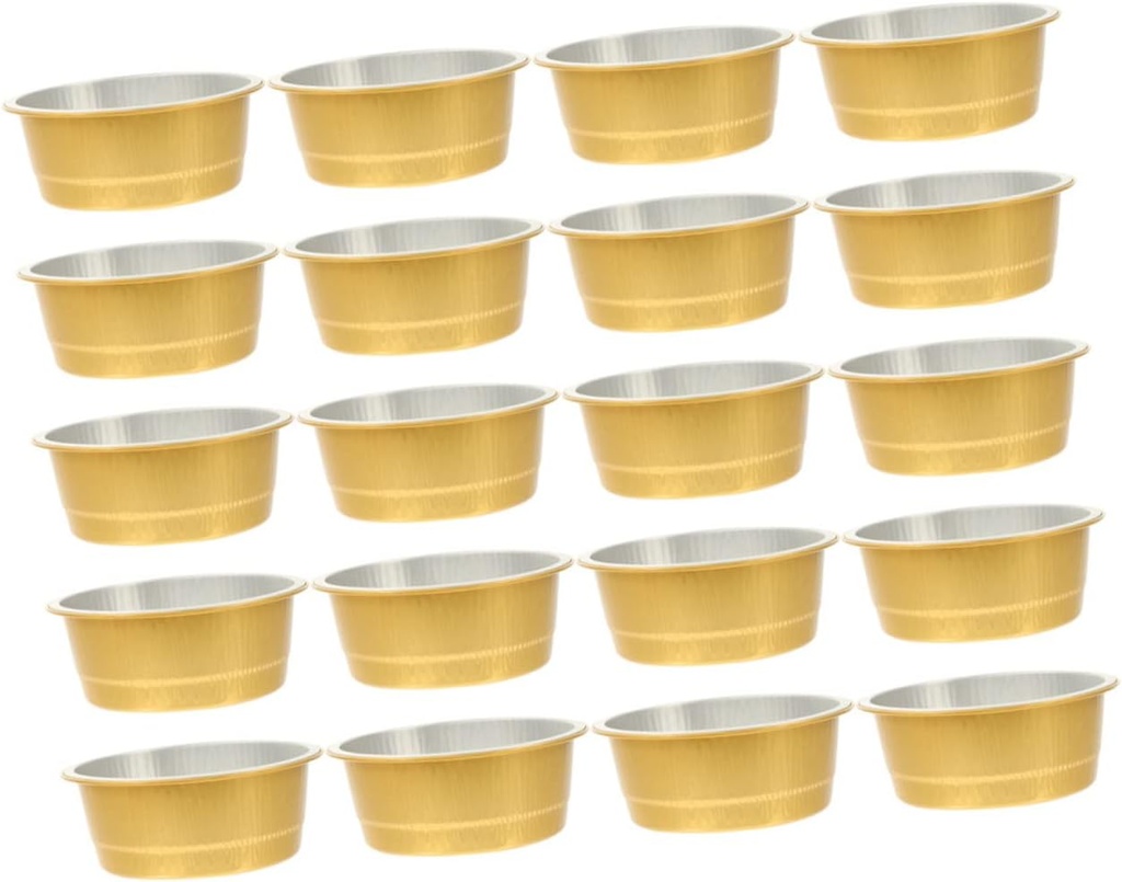 Cabilock 20pcs Thickened Aluminum Foil Baking Containers Multi-function Cake Bowls for Bbq Picnics and Food Storage Deform Resistant Great for Roasting and Meal Prep