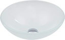 VIGO Round Glass Vessel Bathroom Sink White Frost N/A, Matte, Textured