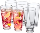 Amazing Abby Serenity - 24-Ounce Plastic Tumblers (Set of 6), All-Clear Reusable, Stackable, BPA-Free, Shatter-Proof, Dishwasher-Safe