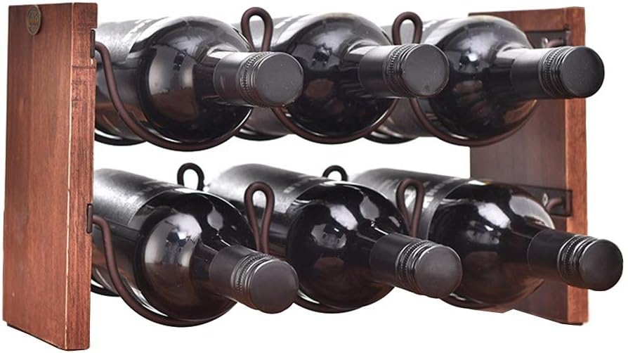 Wine Rack Storage 6 Bottle Wine Rack Wine Sponsored Capacity Stacker Shelves Cabinet Table Tops Cellar Wine Rack (Color : White Size : 33x20x13.5cm)