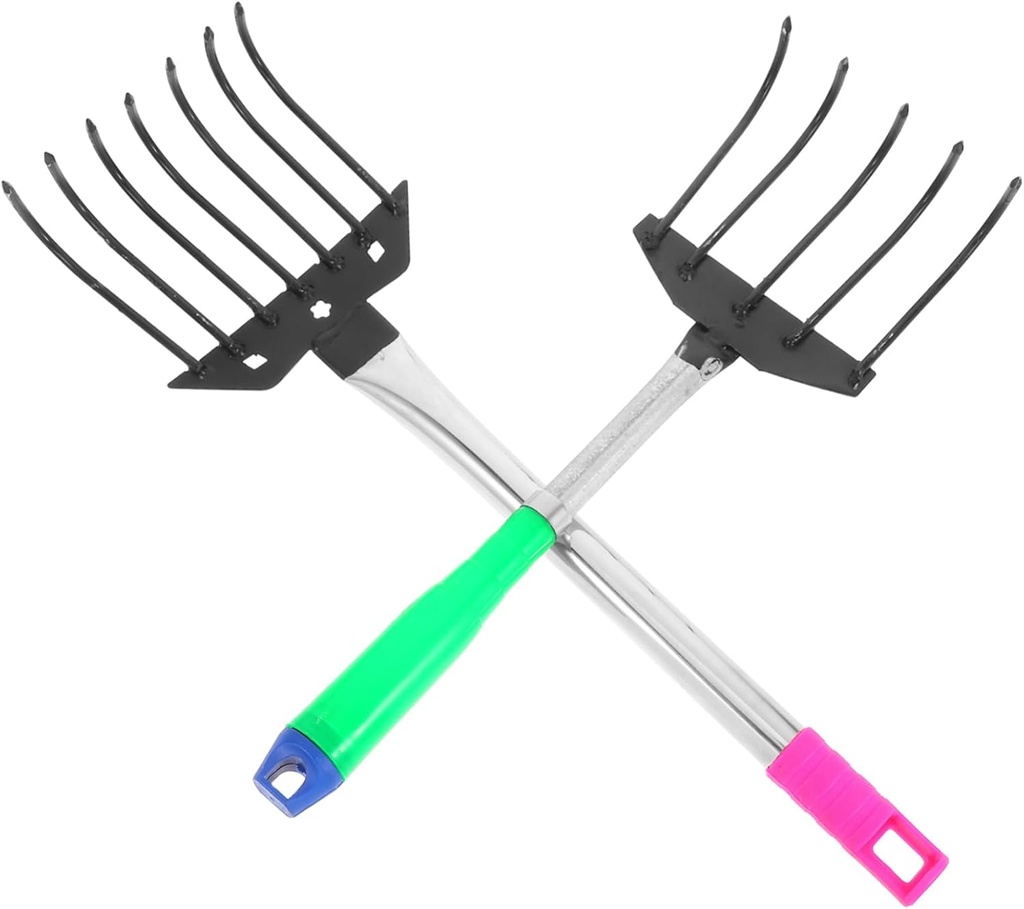 YARNOW 2pcs Hand Rakes for Gardening Ergonomic Teeth Tools for Loosening Soil Raking Leaves and Cultivating Garden Beds Garden Supplies for Efficient Gardening Tasks