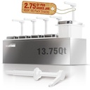 WantJoin Sauce Dispenser with 5 Jars - 2.75QT/2.6L Stainless Steel Condiment Pump Station, Commercial Dispenser for Ketchup, Salad Dressing, Syrup, Jam, Salsa, Restaurant