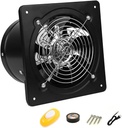 Ventilation Blower Extractor Fan with Power Cord Exhaust Fan with Backdraft Damper,110V/220V Wall-Mounted Vent Fans(10inch, Black)