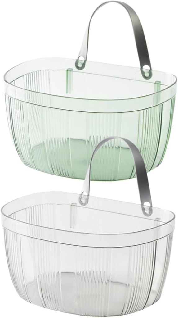 iplusmile 2pcs Hanging Storage Baskets Wall Mounted Pet Material Organizers for Kitchen Bathroom Seasoning Sundries with Stable Installation and Multi Functional Use