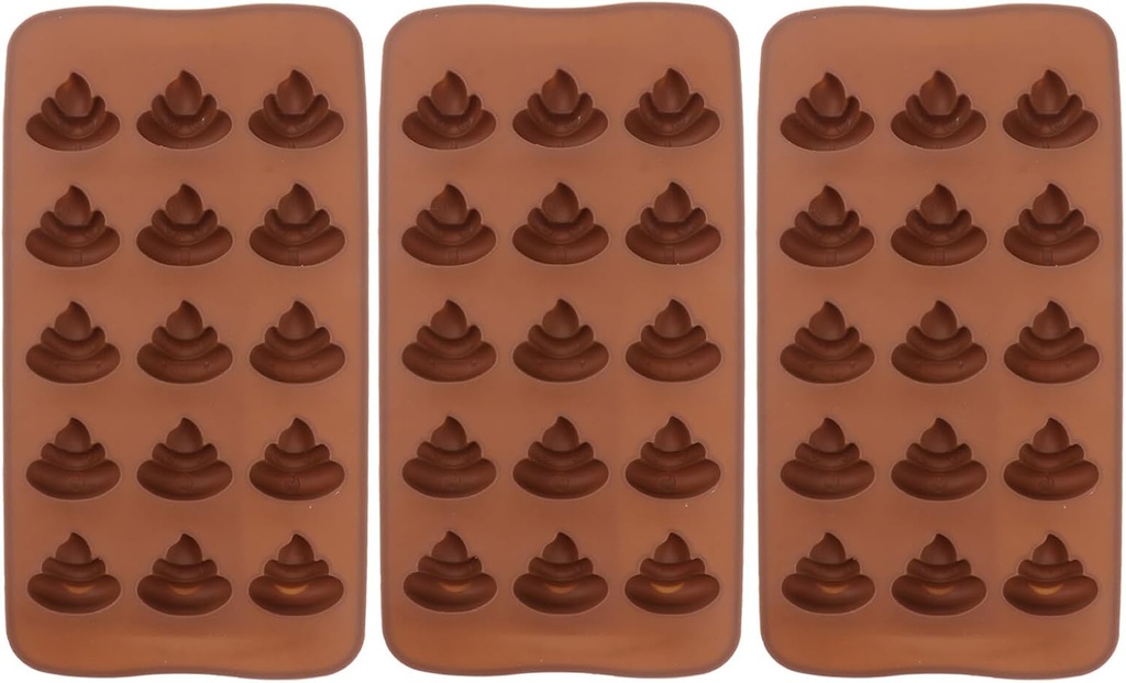 Kichvoe 3pcs Funny Poop Shape Silicone Baking Molds Create Fun Desserts Ice Cubes Candies Safe for Oven Microwave Freezer for Parties Diy Treats
