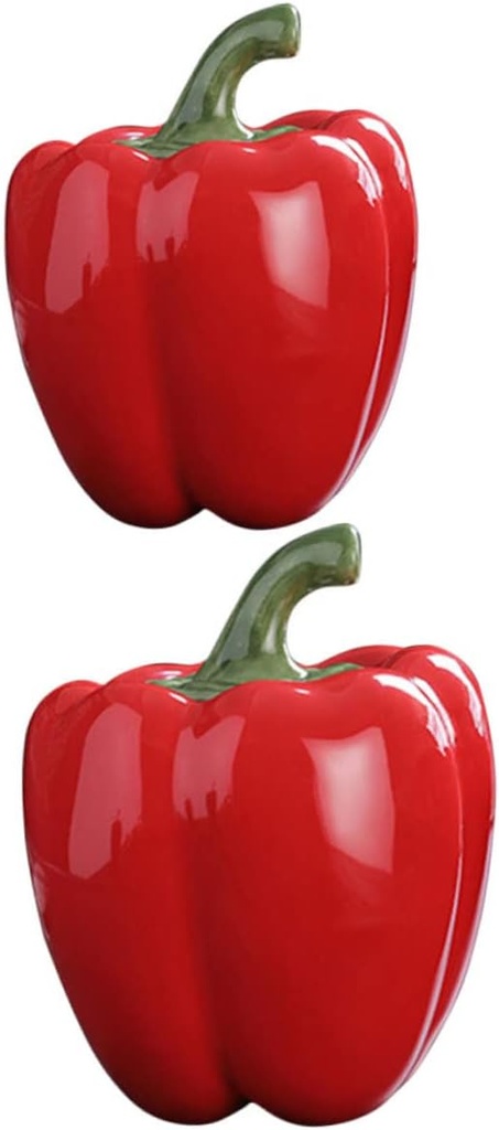 2pcs Ceramic Food Storage Jar Set Lid Decorative Candy Cookie Container Versatile Sealing Jar for Tea Dried Foods and Home Unique Pepper Shape Design Set