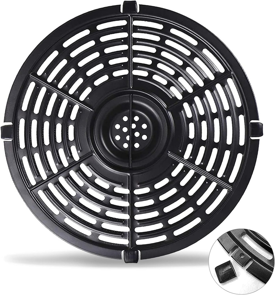 Air Fryer Replacement Parts for Chefman TurboFry 3.6QT Power XL 4QT Emeril Lagasse 4QT, 8.1'' Non-Stick Round Air Fryer Accessories Replacement Tray Rack Grill Crisper Plate