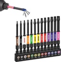 3”Impact Torx Screwdriver Bits Set,13Pcs Magnetic S2 Steel Long Extension Star Driver Bits Set (T7-T40) with Color Coded Base